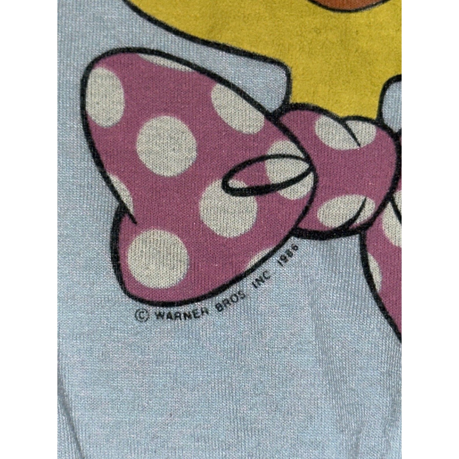 Vtg Sears X Warner Bros Baby Blue Baby’s One Piece Tweety Bird 1986 Euc Rare — image 4 of 6